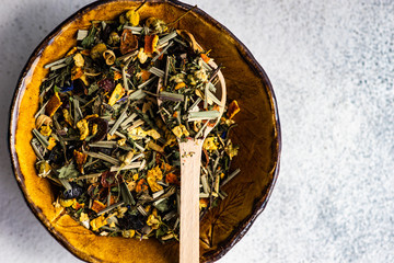 Floral and herb tea as a healthy drink concept