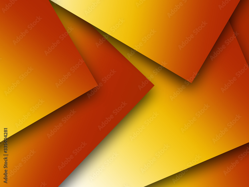 Fototapete template geometric colorful overlap layer on orange background with space for text