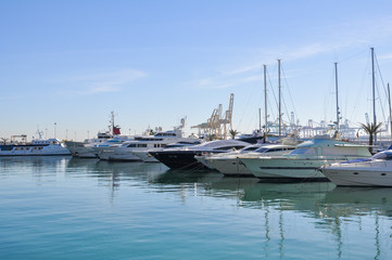 Boat at the dock of the port