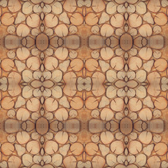 Wood decorative carved  tiles, 3d illustration