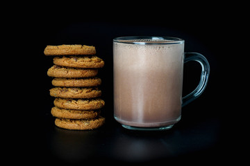Hot chocolate with chocolate cookies