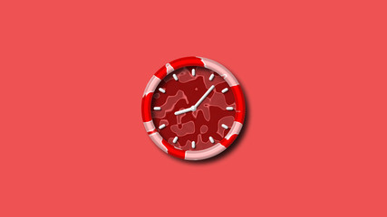 Amazing red clock icon,3d clock icon,3d wall clock icon