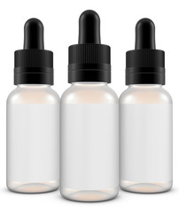 Realistic 3D Glass Bottle Mock Up Template on White Background.3D Rendering,3D Illustration