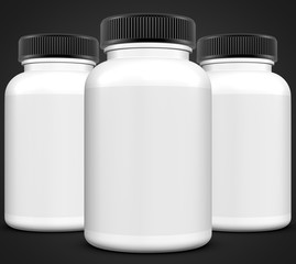 Realistic 3D Bottle Mock Up Template on White Background.3D Rendering,3D Illustration