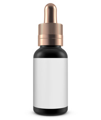 Realistic 3D Bottle Mock Up Template on White Background.3D Rendering,3D Illustration