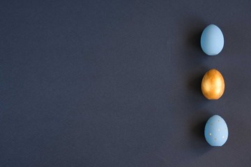 gold and light blue eggs