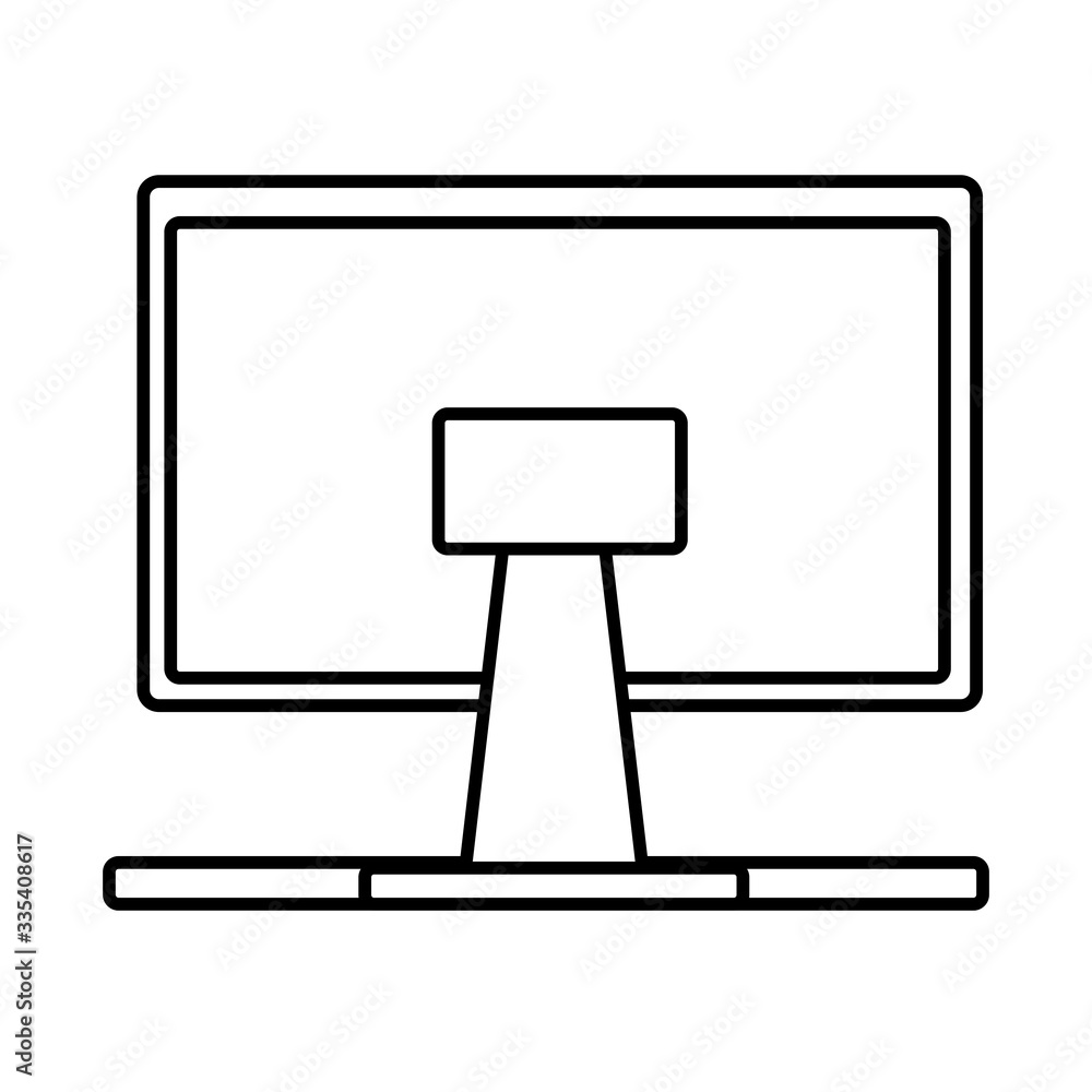 Poster desktop computer monitor isolated icon