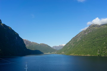 Cruise in Geiranger fjord in Norway