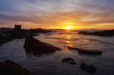 Essaouira old city walls in Morocco.