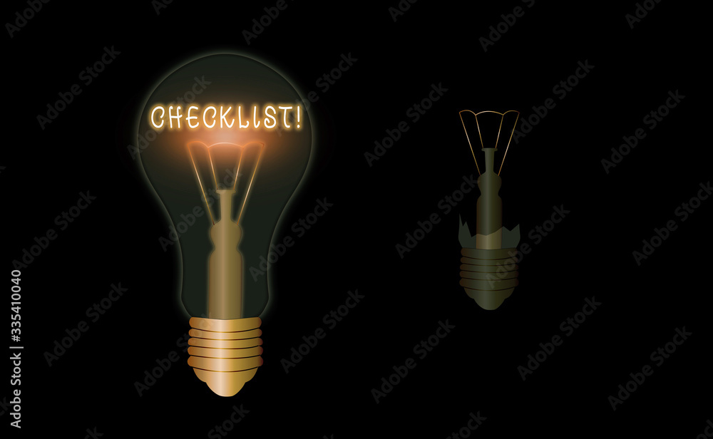 Aufkleber conceptual hand writing showing checklist. concept meaning list items required things be done or poi