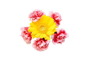 ガーベラとカーネーションの花束