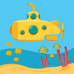 Yellow submarine, Underwater marine wildlife