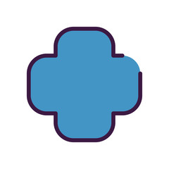 healthcare concept, medical cross icon, line color style