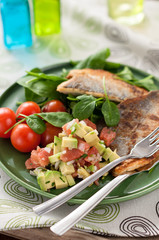 Fried Fish Fillet with Citrus Avocado Salsa