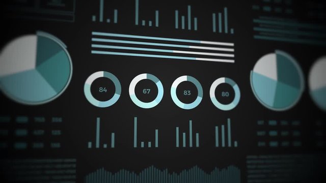 Statistics, financial market data 4K 3D animation.