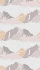 Keuken foto achterwand Bergen berglandschap abstract buiten naadloos patroon zachte kleur vector