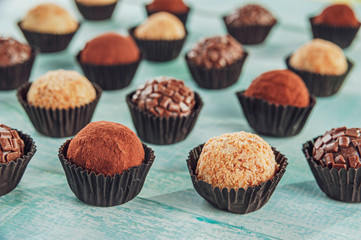 Home made brazilian candy brigadeiros