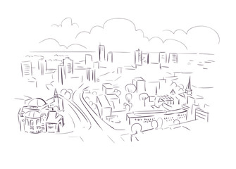 Essen Germany Europe vector sketch city illustration line art