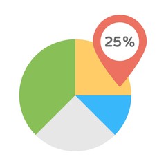 Pie chart infographics icon. Flat icon illustration.