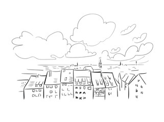 Nurnberg Germany Europe vector sketch city illustration line art