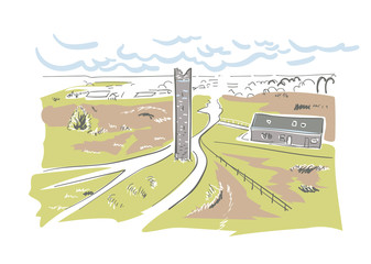 Drogheda Irland Europe vector sketch city illustration line art