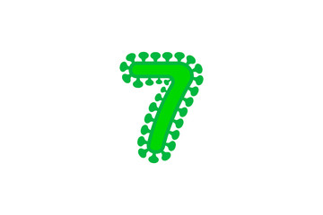 7 seven number coronavirus font covid vector green design element