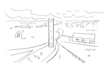 Drogheda Irland Europe vector sketch city illustration line art