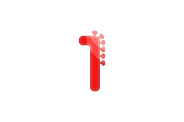 1 one number coronavirus red font text covid vector design element