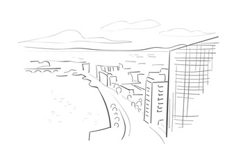 Limerick Irland Europe vector sketch city illustration line art