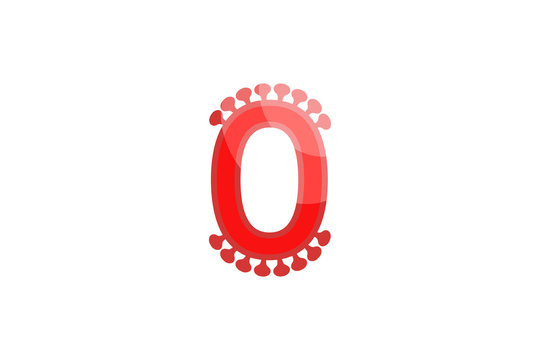0 null number coronavirus red font text covid vector design element
