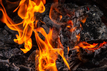 Burnt coal background, abstract fire background
