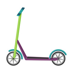 Scooter in a flat style. Vector illustration. Non-fuel, non-polluting urban transport. Object is isolated on a white background. Eco-friendly vehicle simple design