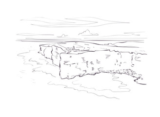 Scotland Europe vector sketch landscape illustration line art