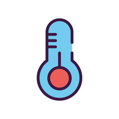 healthcare concept, temperature thermometer icon, line color style