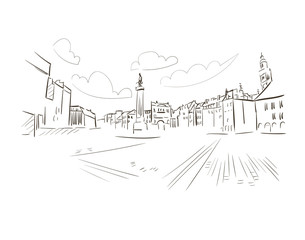 Lille France Europe vector sketch city illustration line art