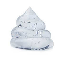 Sample of transparent cosmetic gel on light background