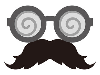 Fototapeta premium 渦巻柄のメガネと黒い髭