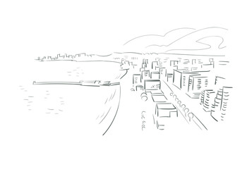 Durres Albania Europe vector sketch city illustration line art