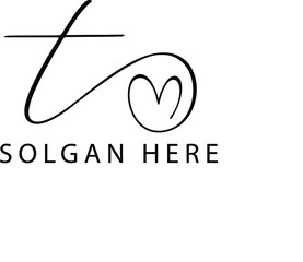 A letter t handwriting logo vector