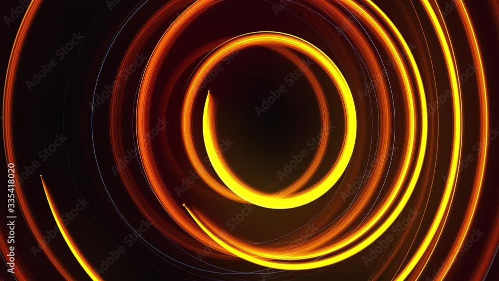 Poster abstract spiral rotating glow lines, computer generated background, 3d rendering background.