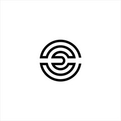 Circular letter ec logo, vector illustration of letter ec logo design, vector image of circle letter ec logo design template