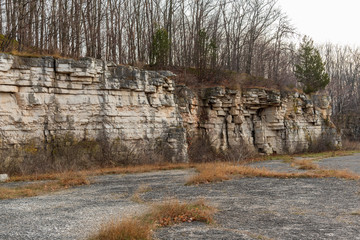 Niagara Escarpment dolomite, Silurian outcrops, High Cliff State Park, WI.