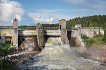 Imatrankoski dam in Imatra. Finland