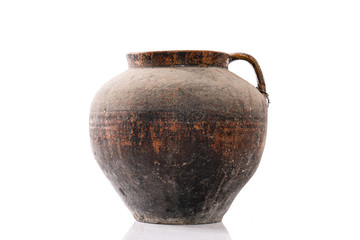 Stylish handmade ceramic unique interior element vase and bowl