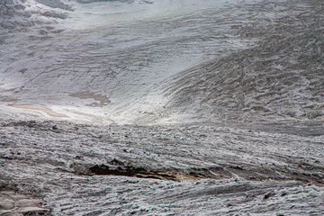 The Trans-Alay Range. Pamir Mountain System. Scenic landscape. Kyrgyz nature. Close-up of dirty...