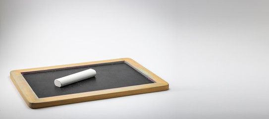 Chalk board for student, black board for writing. Material for students and children. School and study material.