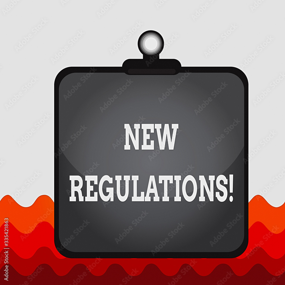 Poster conceptual hand writing showing new regulations. concept meaning rules made government order control