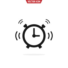 Alarm clock icon. Isolated vector illustration.