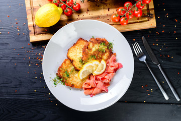 potato pancakes with salmon