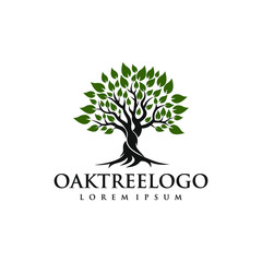 Root Of The Tree logo illustration. Vector silhouette of a tree